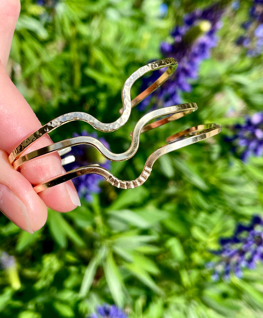 Wavy Brass stacking Cuff