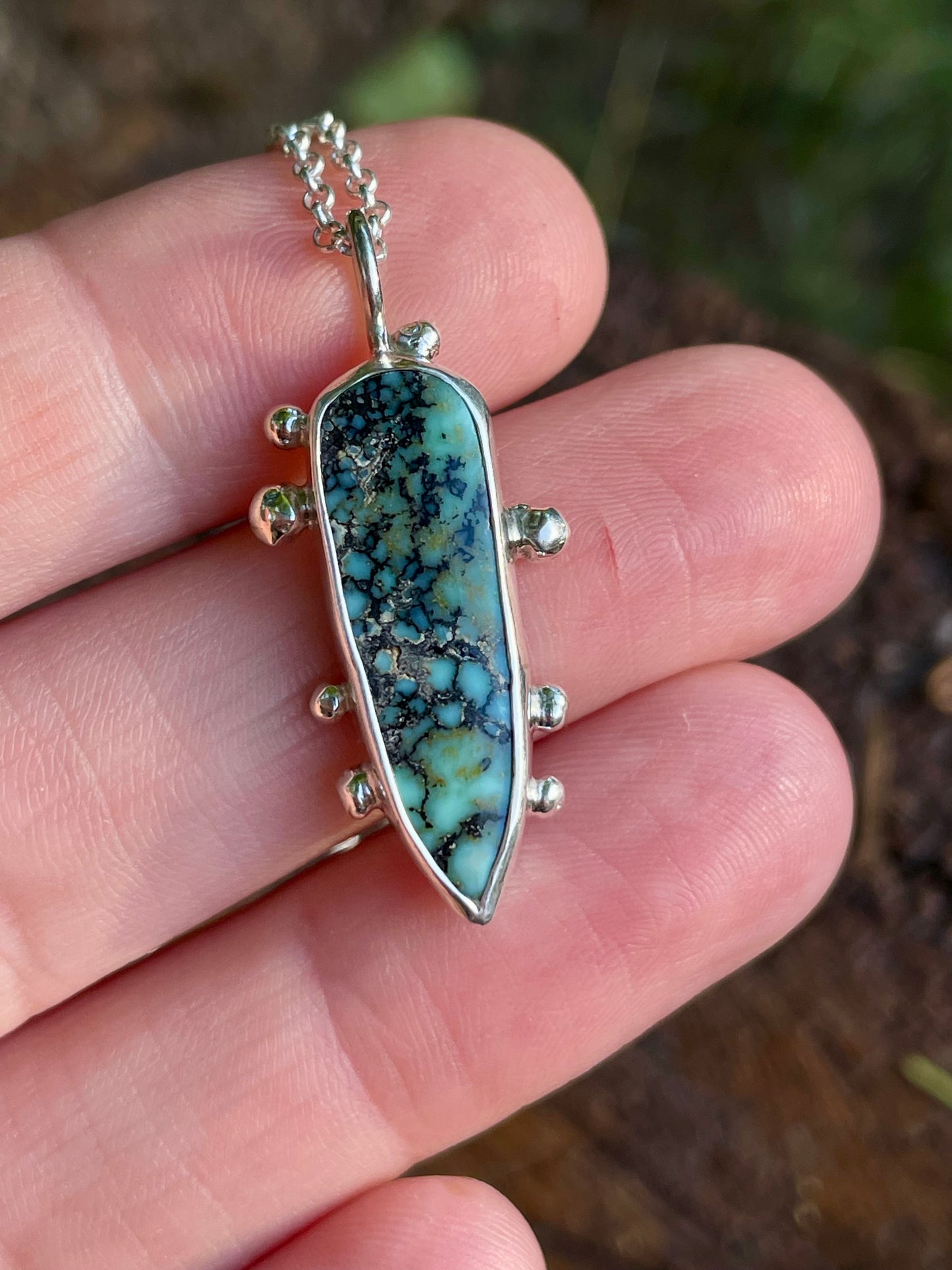 Textured Variscite Pendant