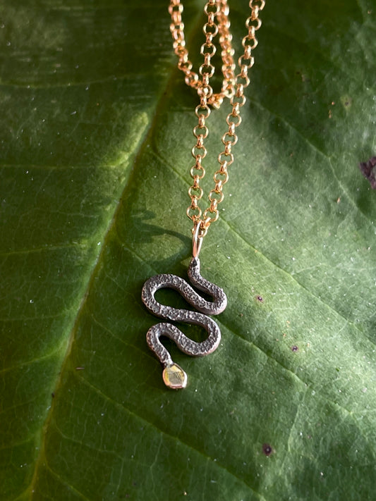 Gold and Silver Serpent Necklace