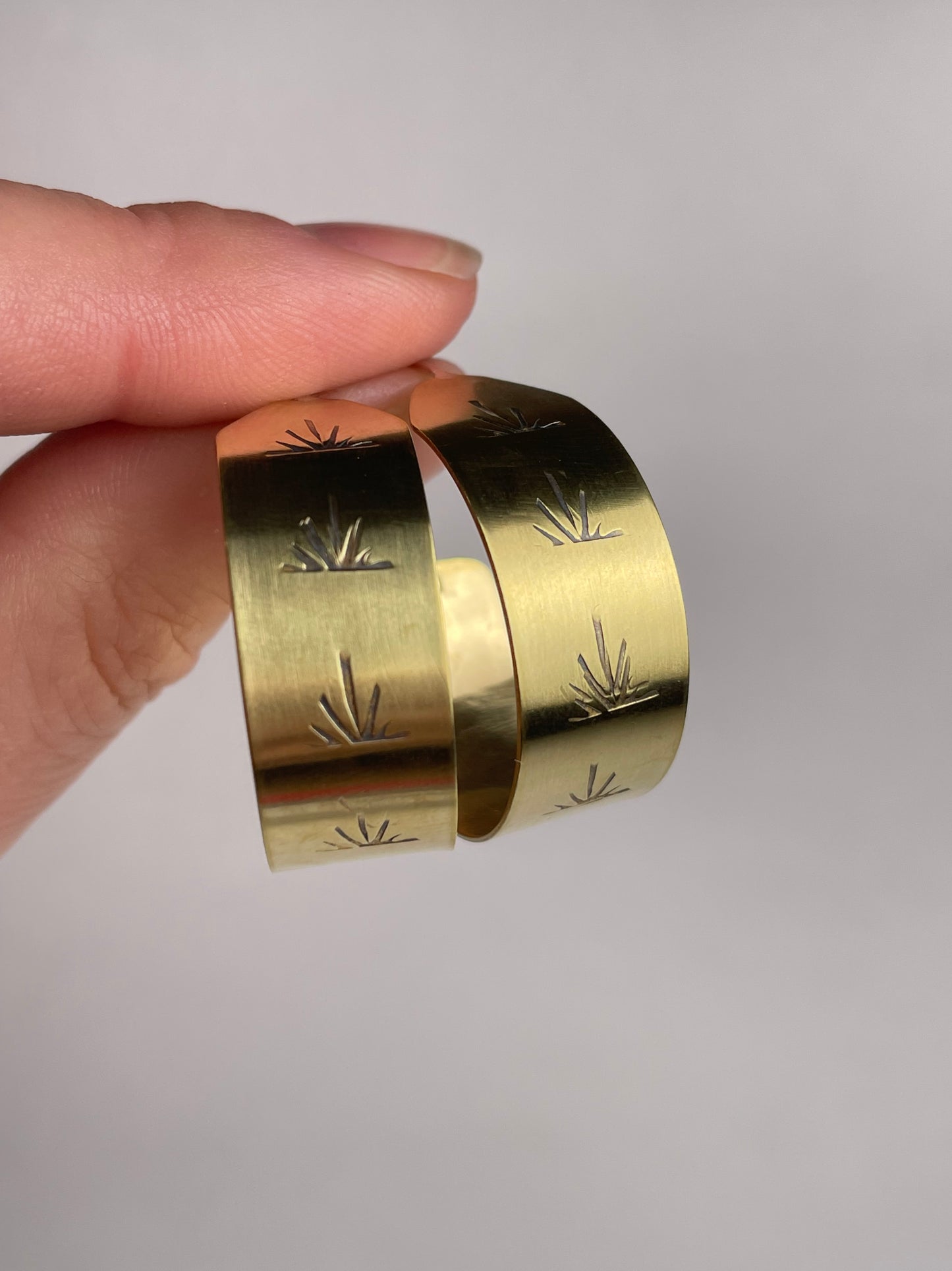 Hand stamped Brass Hoops 1
