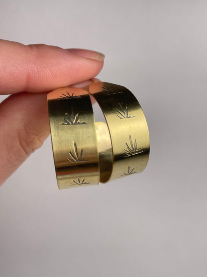 Hand stamped Brass Hoops 1