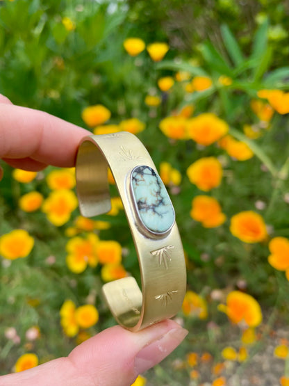 Stamped Brass Cuff with Varicsite
