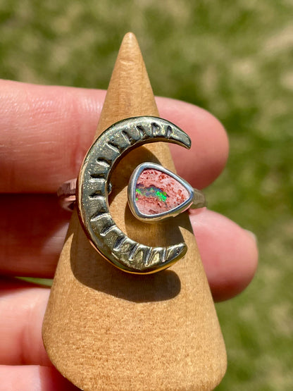 Mexican Fire Opal in Sterling and Brass