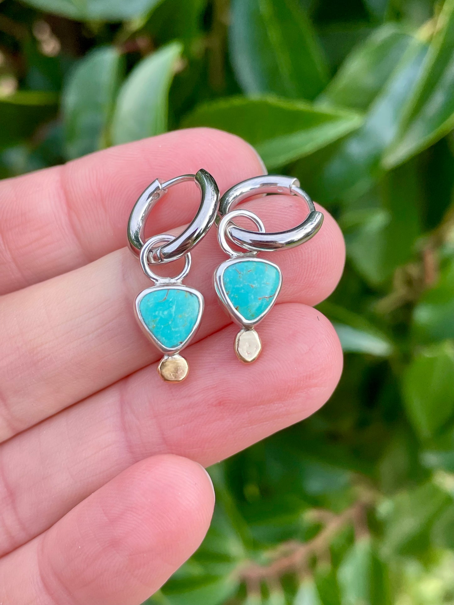 Turquoise Huggie Hoop 3