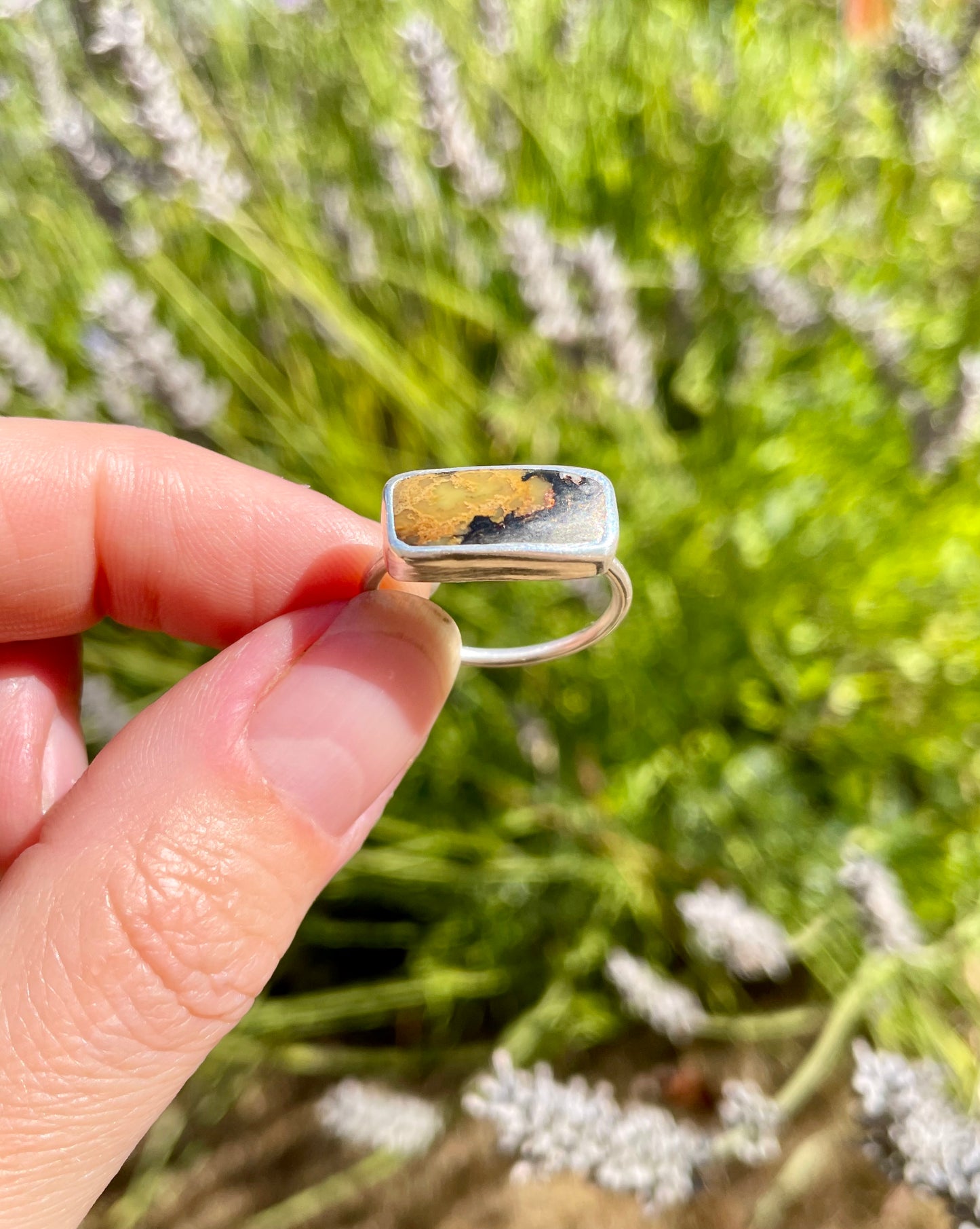 Horizontal Desert Variscite Ring size 8.75