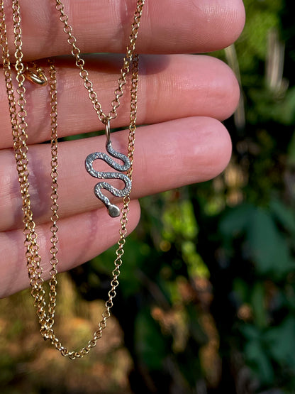 Gold and Silver Serpent Necklace