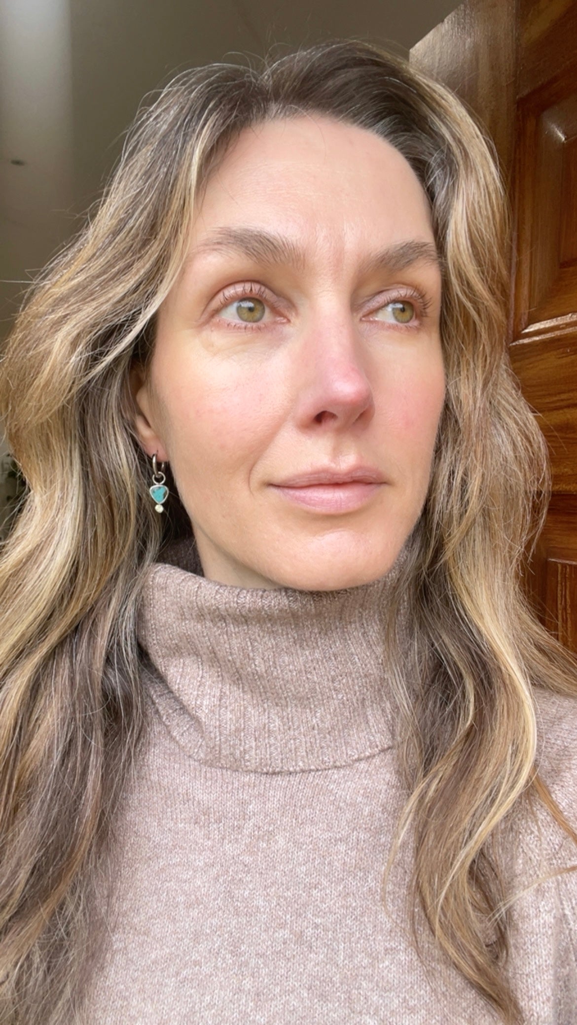 Turquoise Huggie Hoop 2