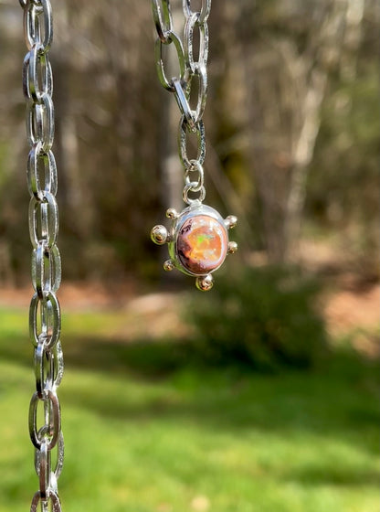 Mexican Fire Opal Chain Necklace 3