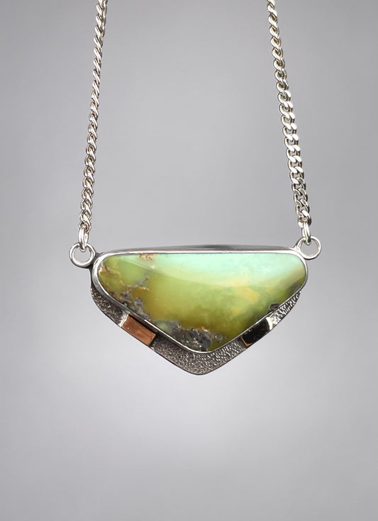 Sterling and Gold Variscite Necklace