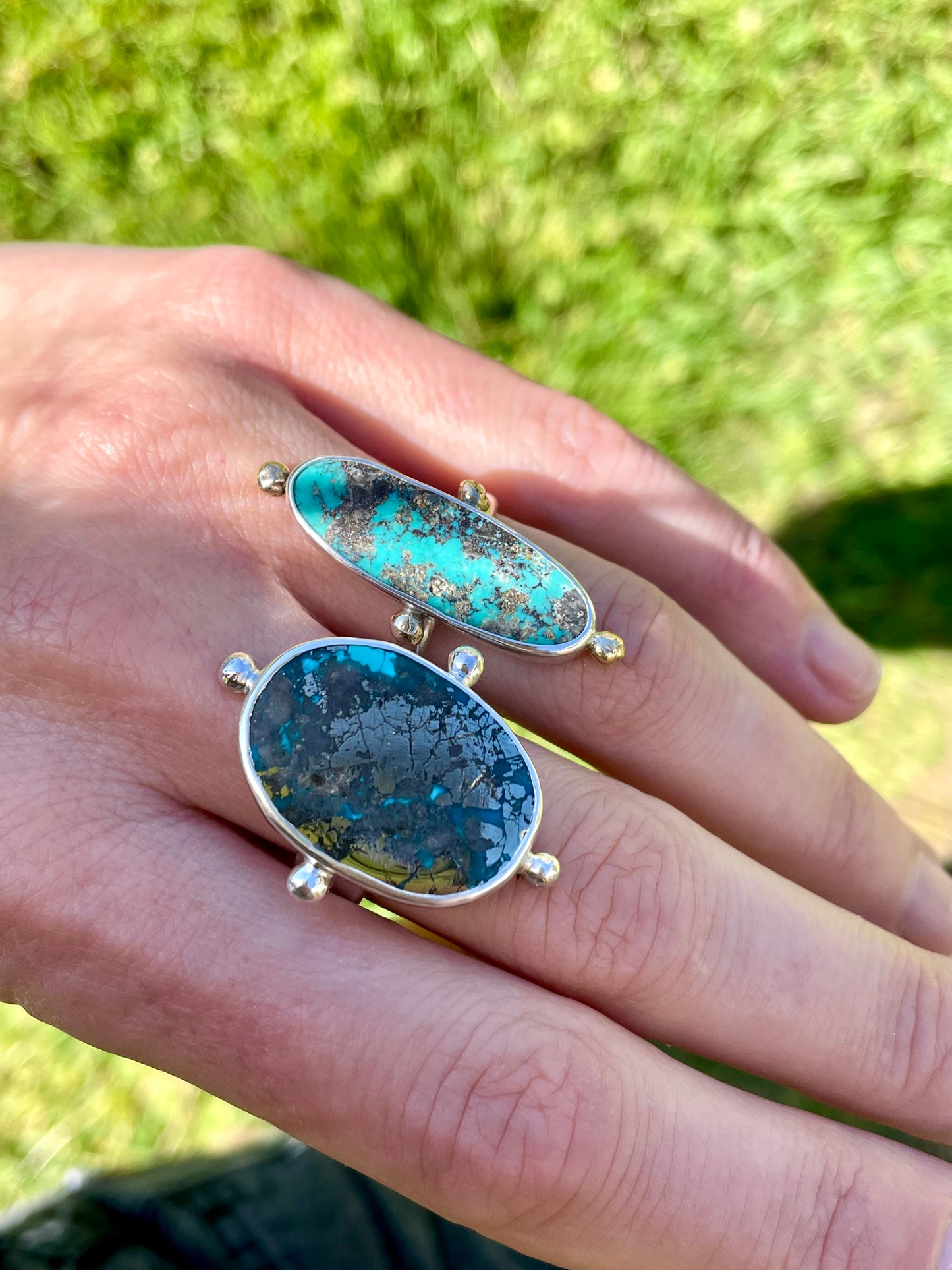 Turquoise compass Ring Size 8.5