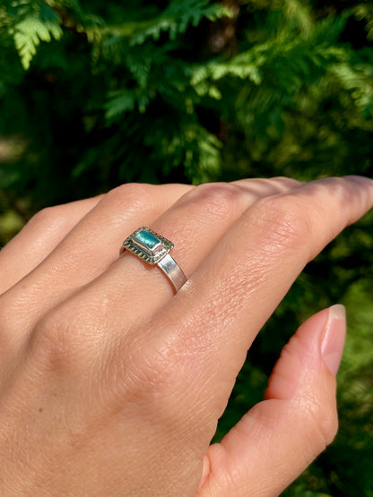 14k Gold and Sterling Tourmaline Ring size 8