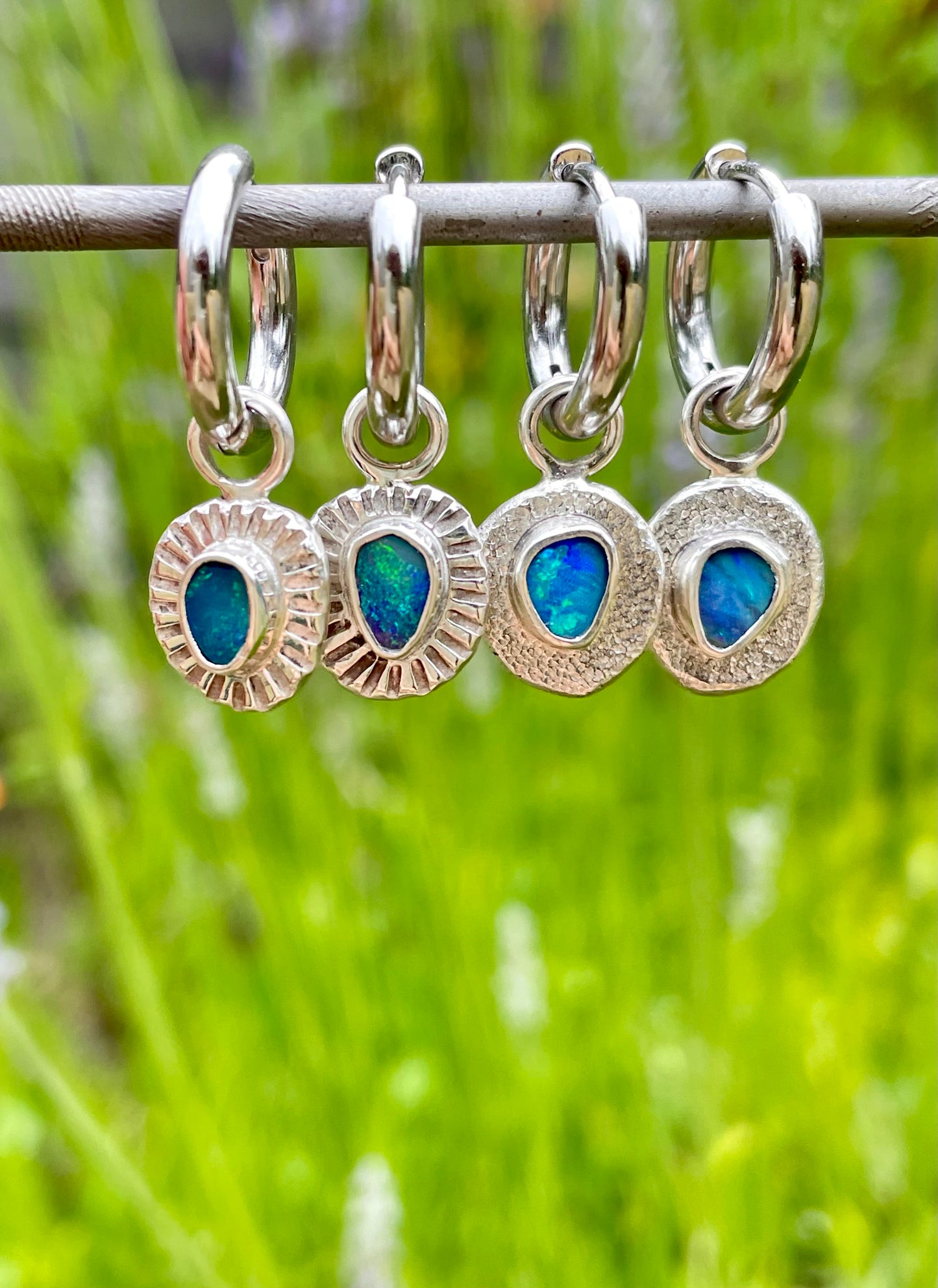 Australian Opal Huggie Hoops 1