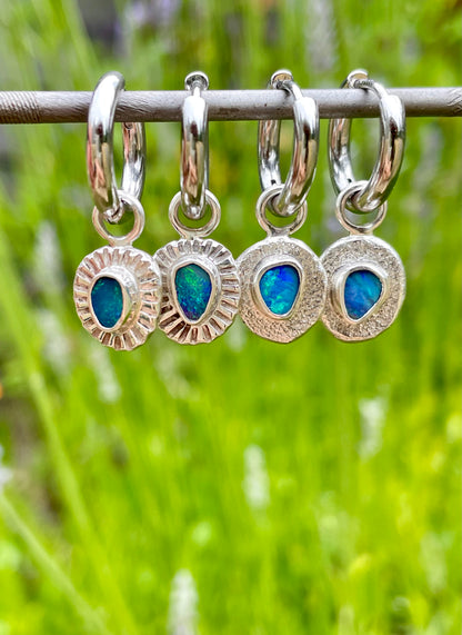 Australian Opal Huggie Hoops 1