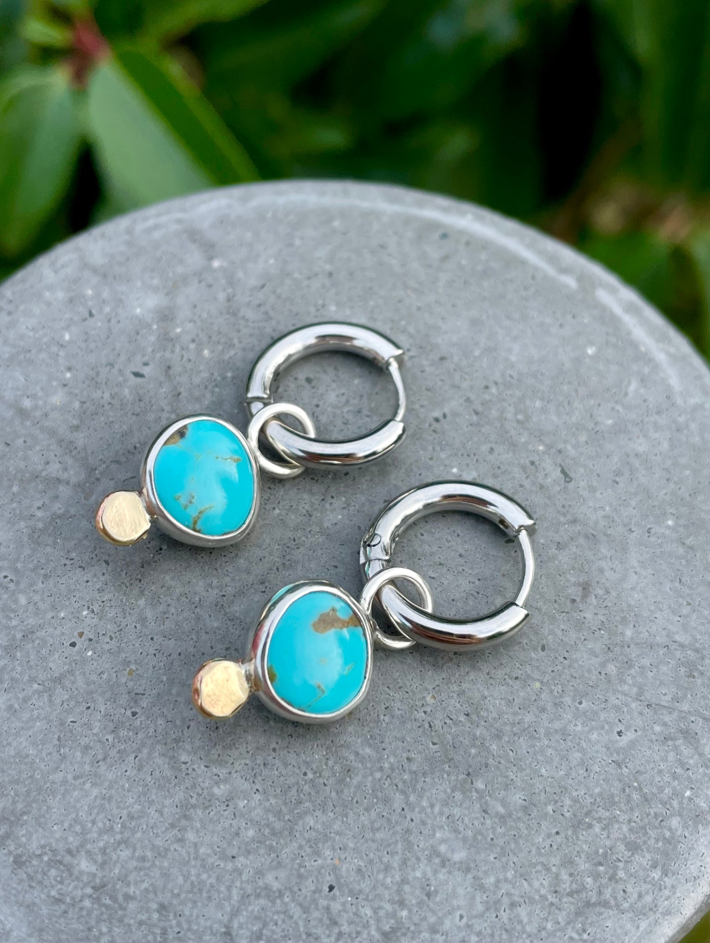 Turquoise Huggie Hoop 1