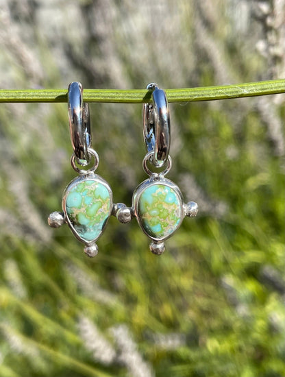 Sonoran Gold Turquoise Huggie Hoop Earrings