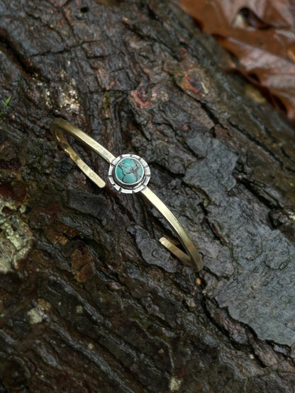 Mixed metal Turquoise Cuff 3