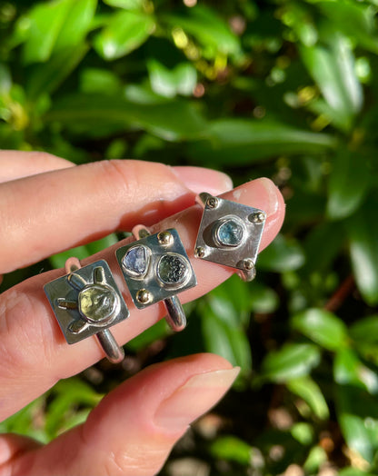 Montana Sapphire Dice Ring size 8.25
