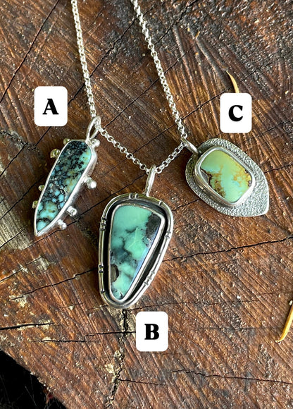 Textured Variscite Pendant