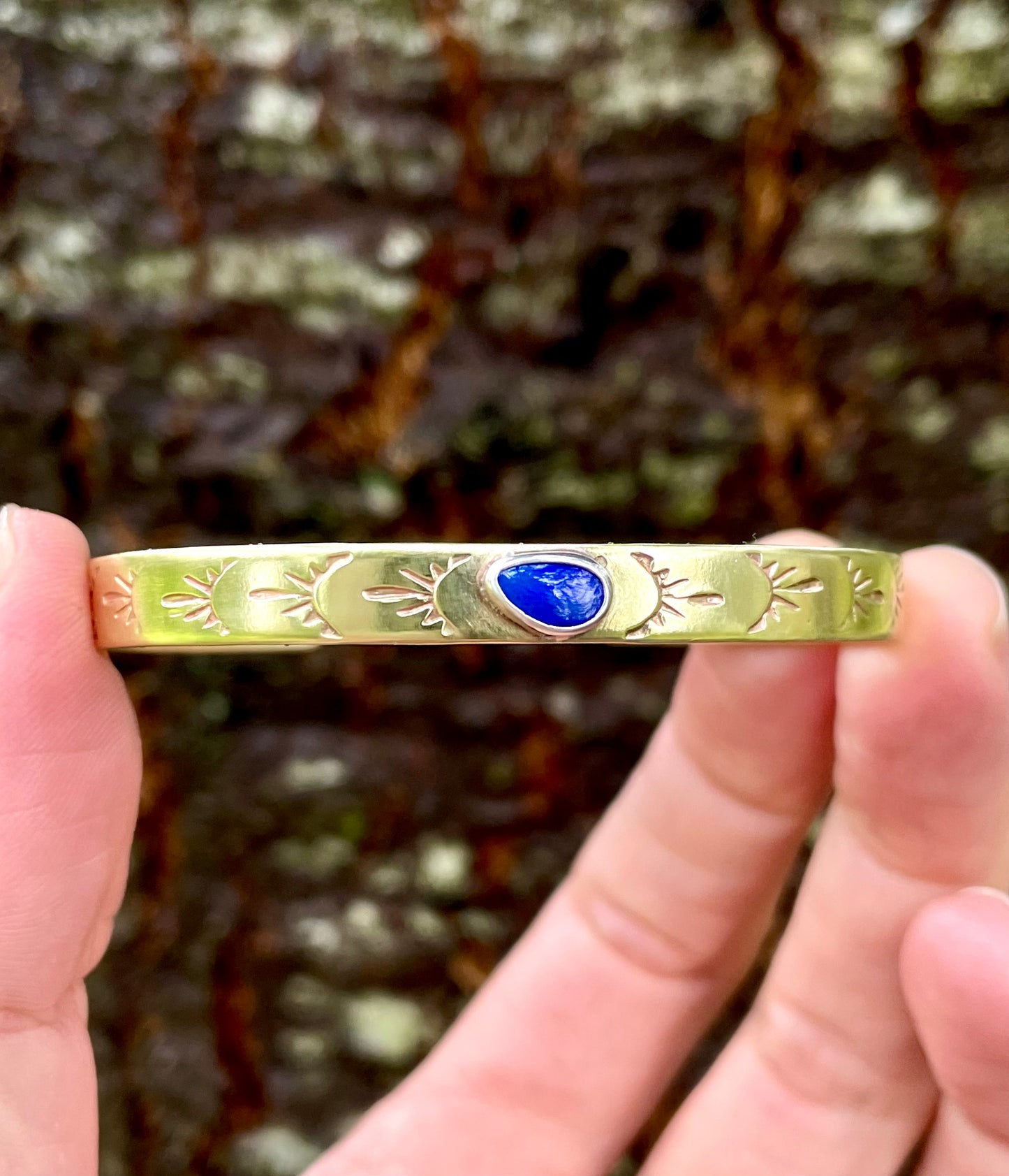 Australian Opal Brass Cuff 2