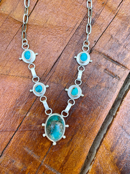 Handcrafted Turquoise Bloom Necklace