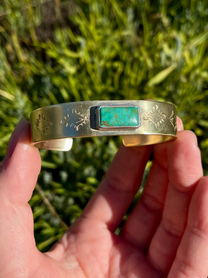 Mixed metal Turquoise Cuff 2