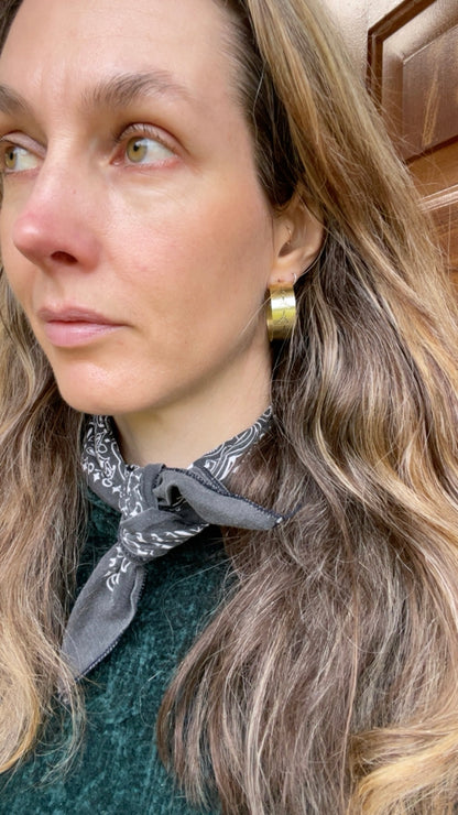 Hand stamped Brass Hoops 4