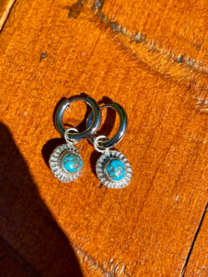 Carlin Nevada Turquoise Huggie Hoops