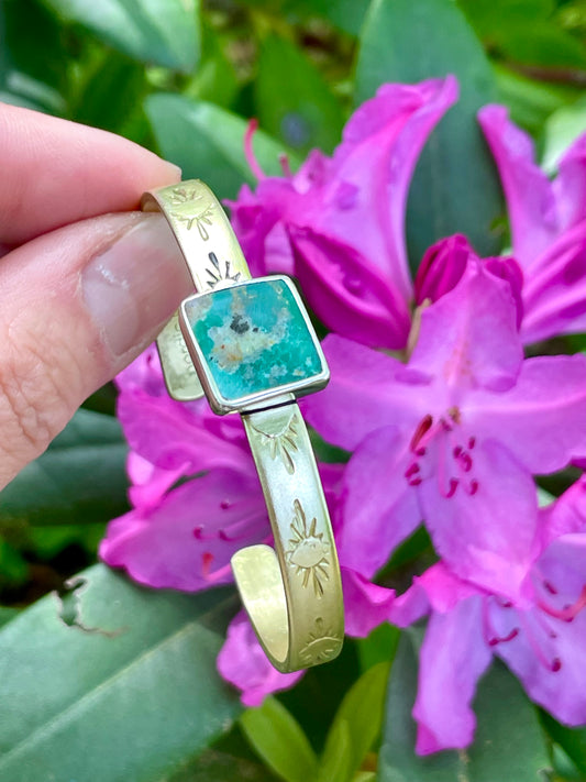 Turquoise Brass Cuff 2