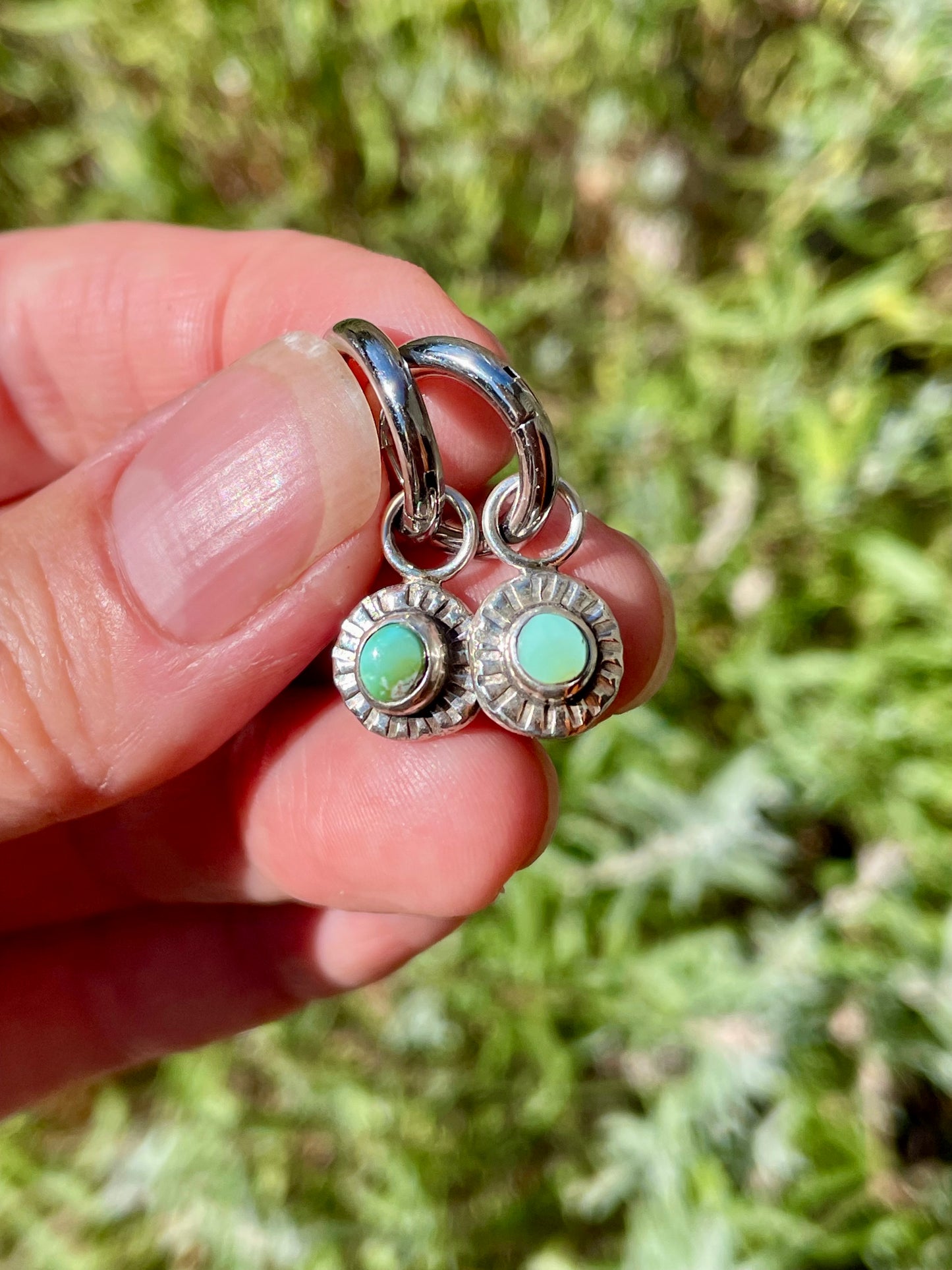 Sonoran Gold turquoise Huggie Hoop Earrings