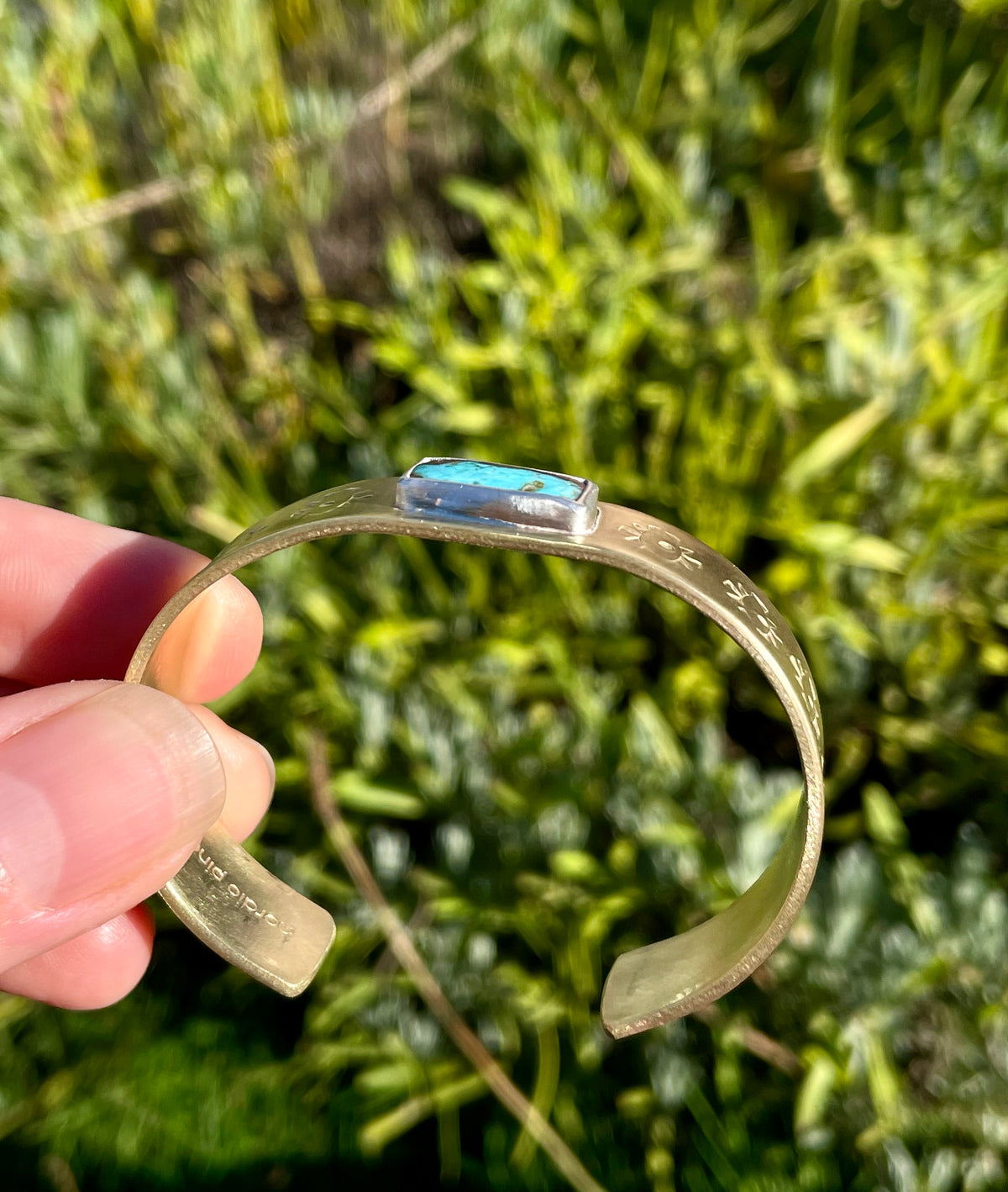 Mixed metal Turquoise Cuff 3