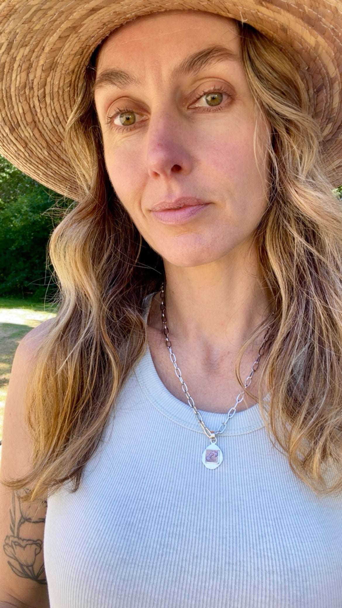 Mexican Fire Opal inlay Pendant 3