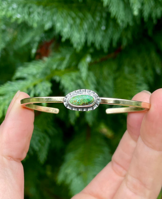 Mixed metal Turquoise Cuff 1