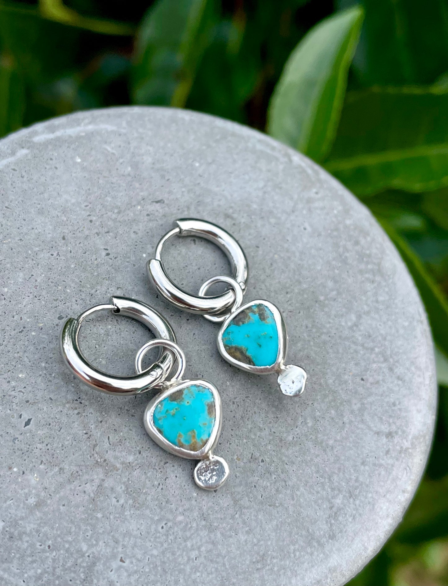 Turquoise Huggie Hoop 2