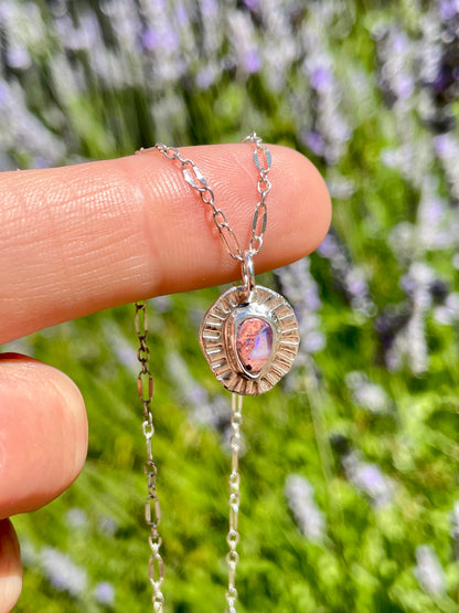 Recycled Mexican Fire Opal necklace 2