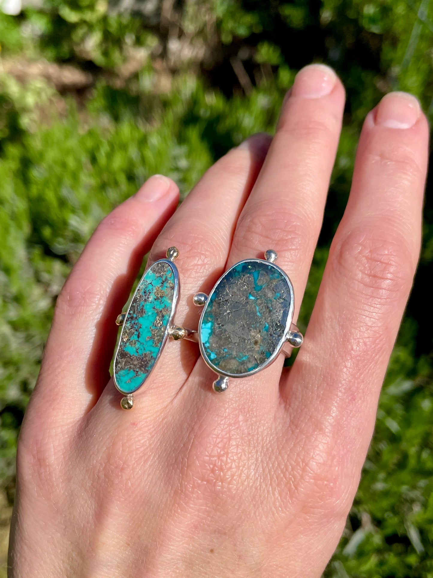 Turquoise compass Ring Size 8.5