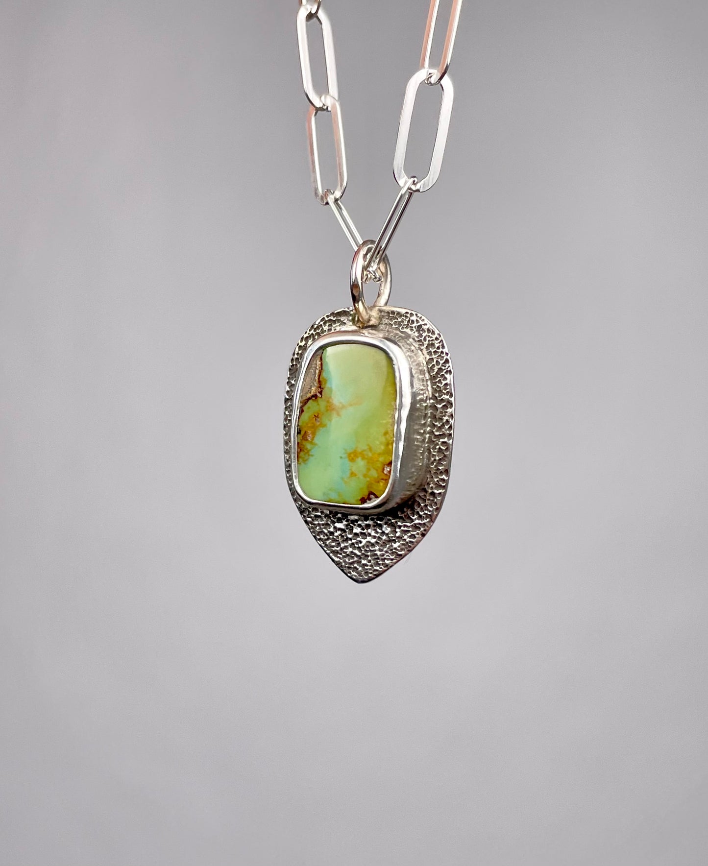 Textured Variscite Pendant