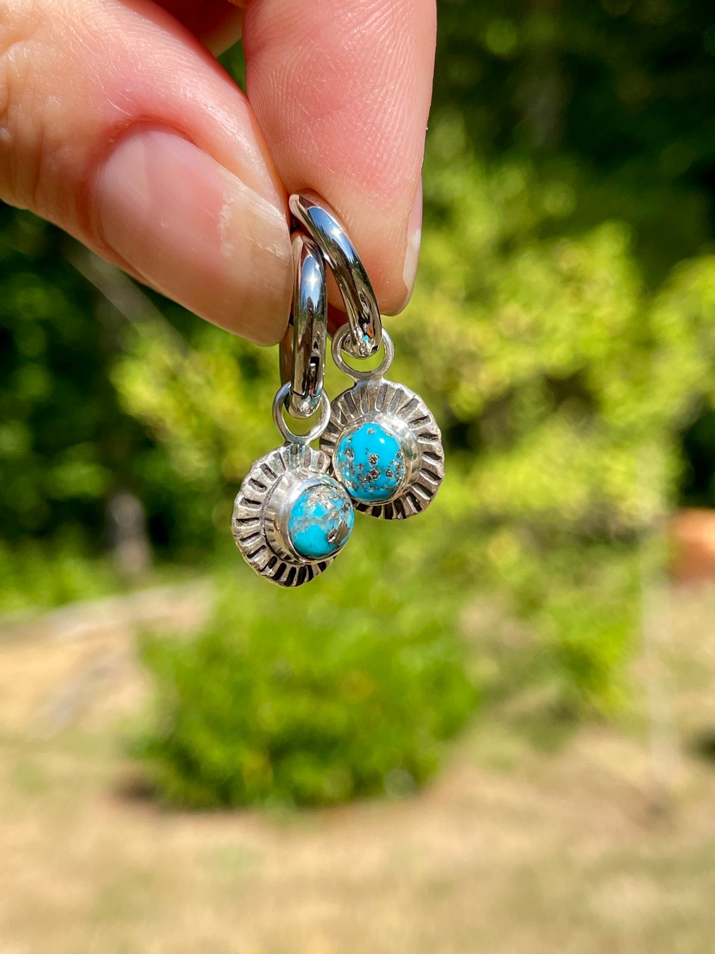 Carlin Nevada Turquoise Huggie Hoops