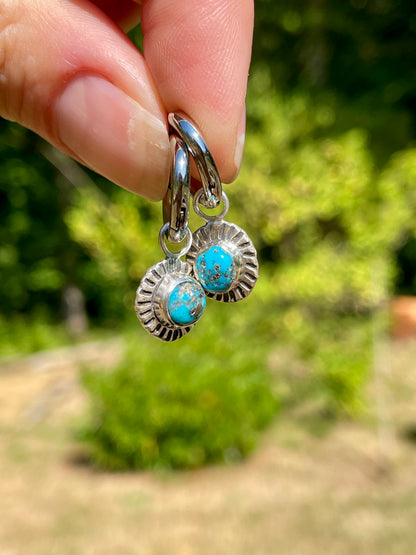 Carlin Nevada Turquoise Huggie Hoops