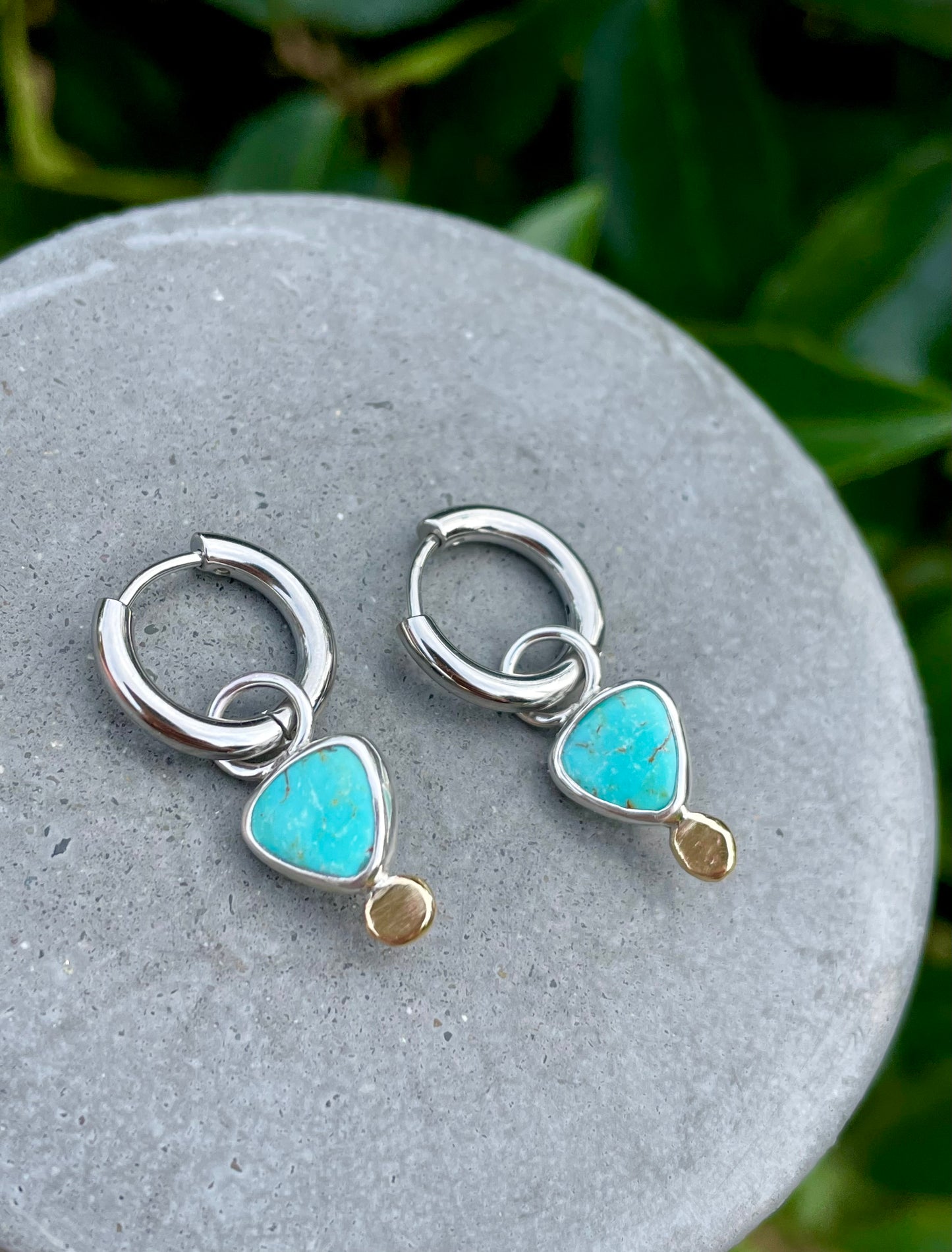 Turquoise Huggie Hoop 3