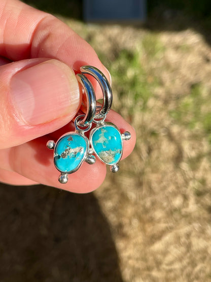 Turquoise Huggie Hoop Earrings