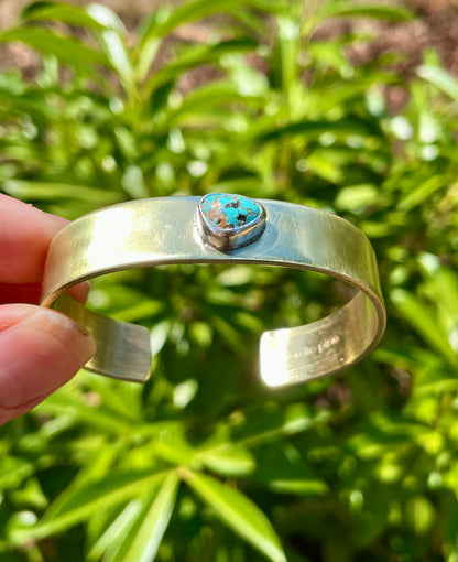 Chunky Turquoise Brass Cuff 1