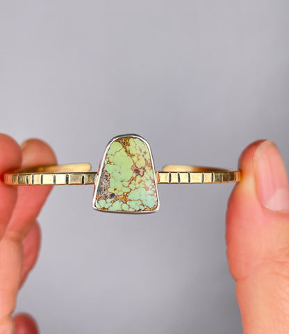 Brass and Sterling Cuffs with Variscite