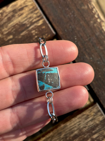 Turquoise Square Chain Bracelet