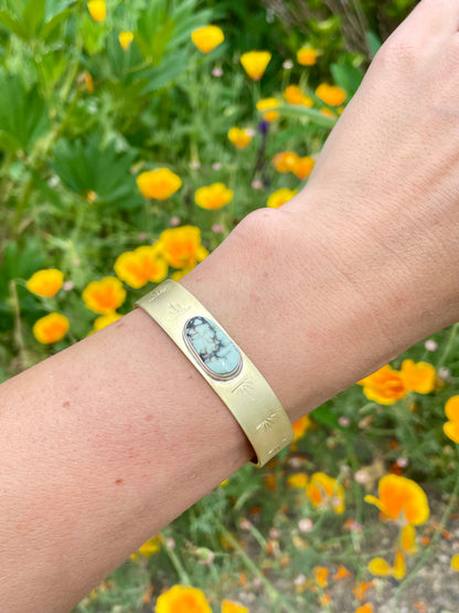 Stamped Brass Cuff with Varicsite
