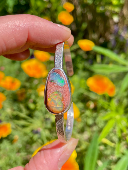 Mexican Fire Opal Cuff in Silver