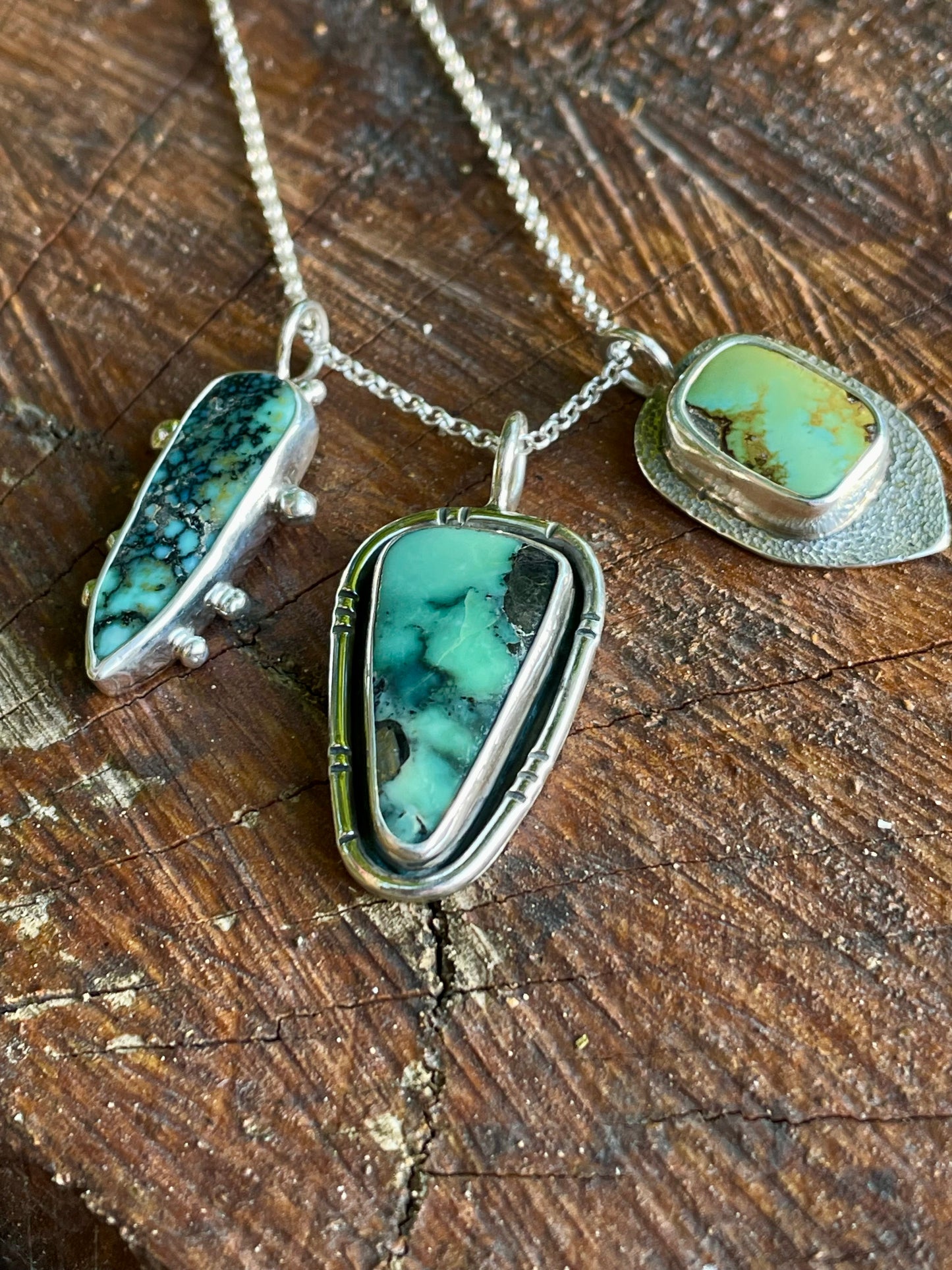 Textured Variscite Pendant