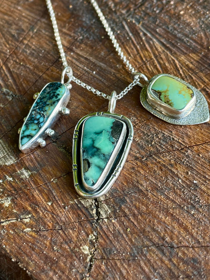 Textured Variscite Pendant