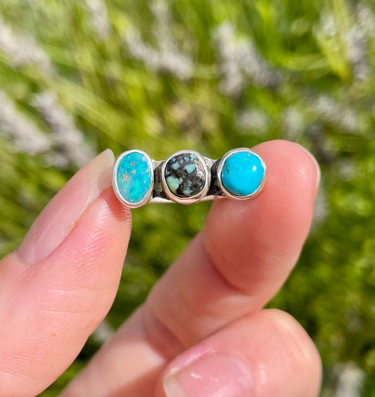 Turquoise and Opal collectors ring size 7