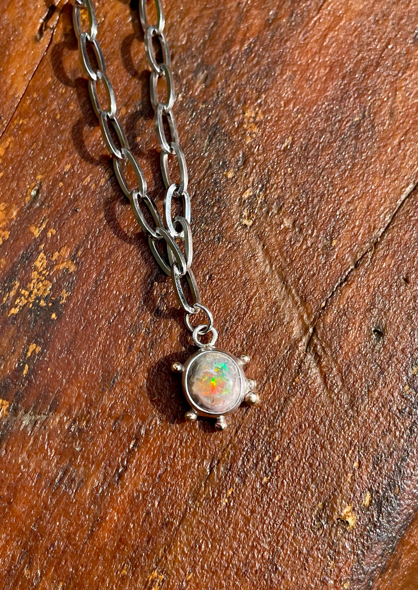 Mexican Fire Opal Chain Necklace 2