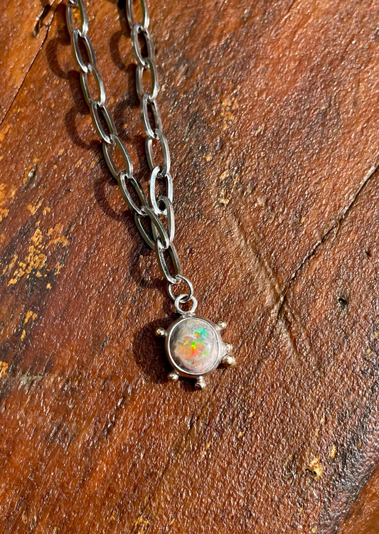 Mexican Fire Opal Chain Necklace 2